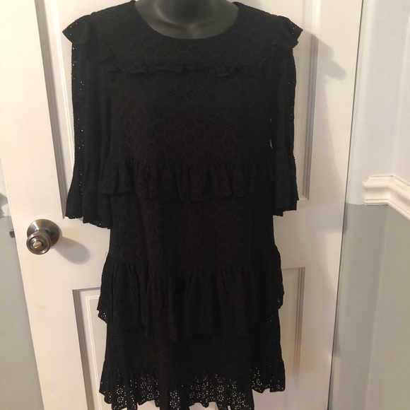 Madewell Eyelet Waterlily Ruffle Dress black size 0. - Picture 4 of 8